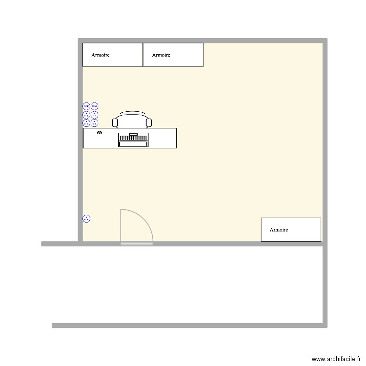 bureau administratif. Plan de 1 pièce et 29 m2