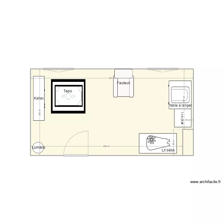 Chambre b&eacute;b&eacute; 2. Plan de 