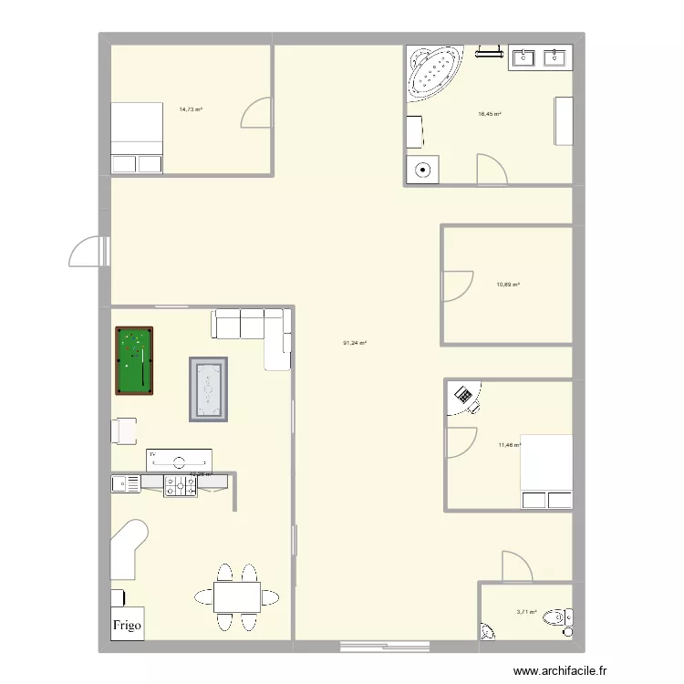 lolo maison. Plan de 7  et 191 m²
