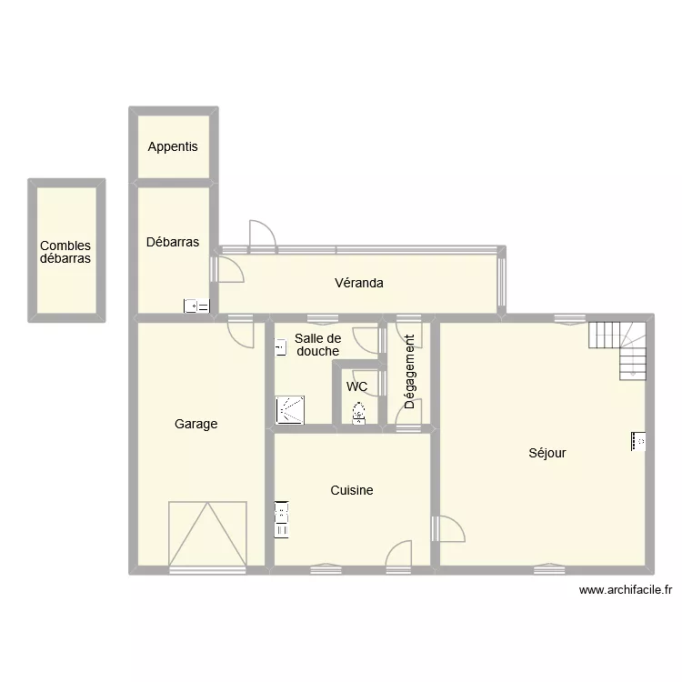chabenat rdc. Plan de 10  et 149 m²