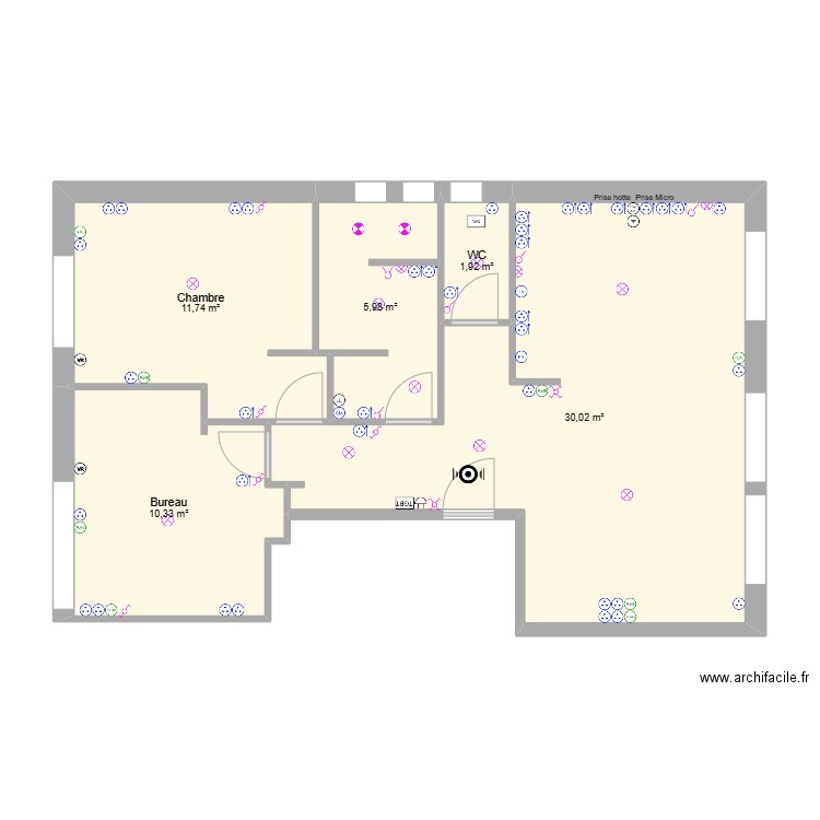 Bourgeonnière Elec. Plan de 5 pièces et 60 m2