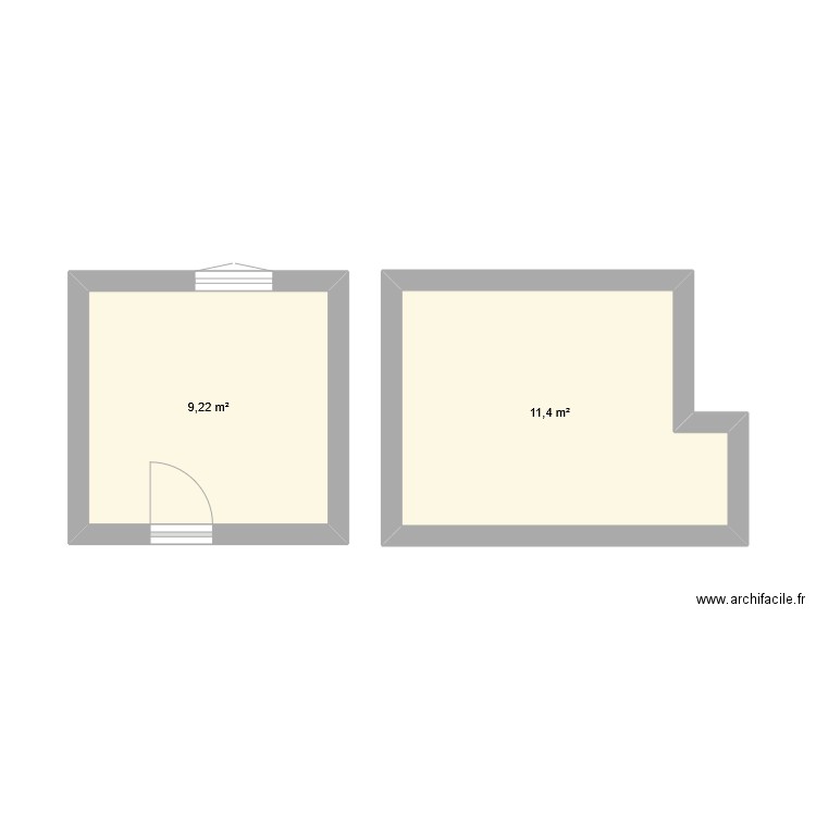 Lenny & Bubu. Plan de 2 pièces et 21 m2