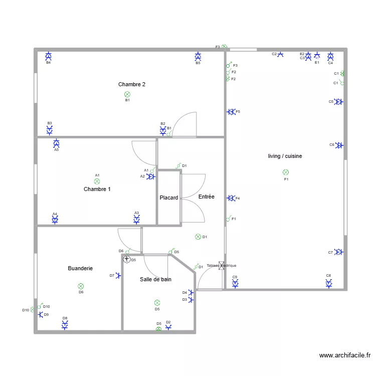 appartement 1 roux. Plan de 