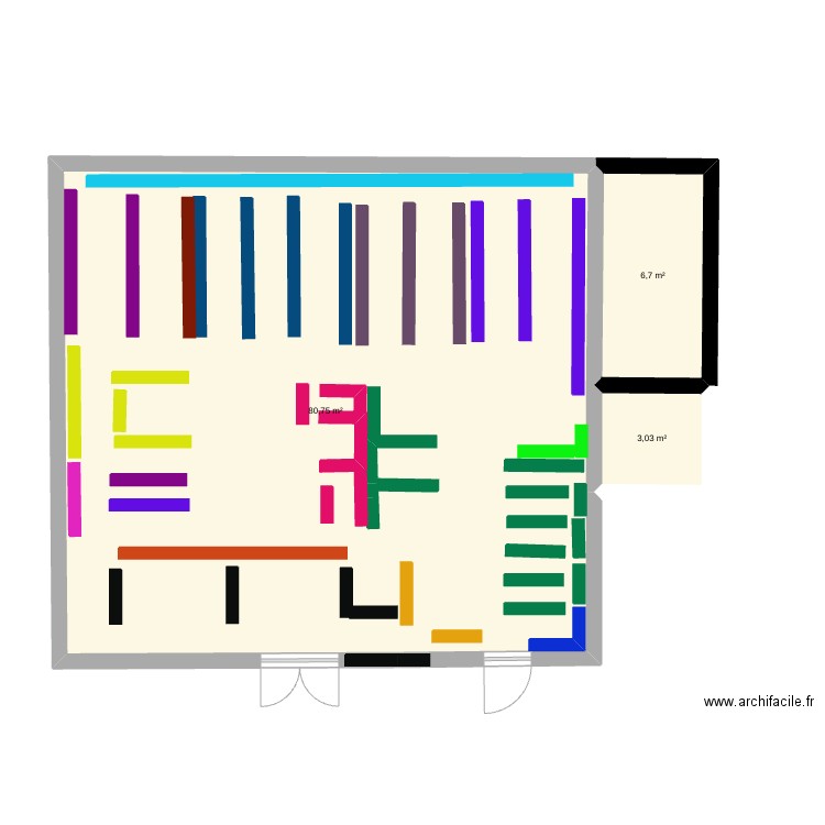 king jouet dechy. Plan de 3 pièces et 90 m2