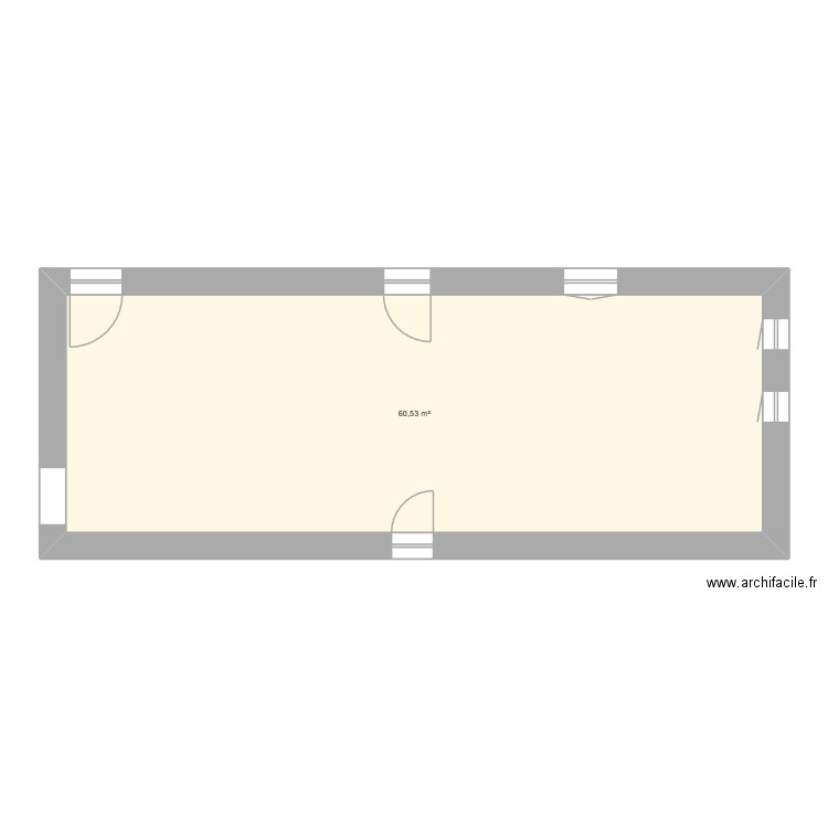 Chaufferie à mesurer. Plan de 1 pièce et 61 m2