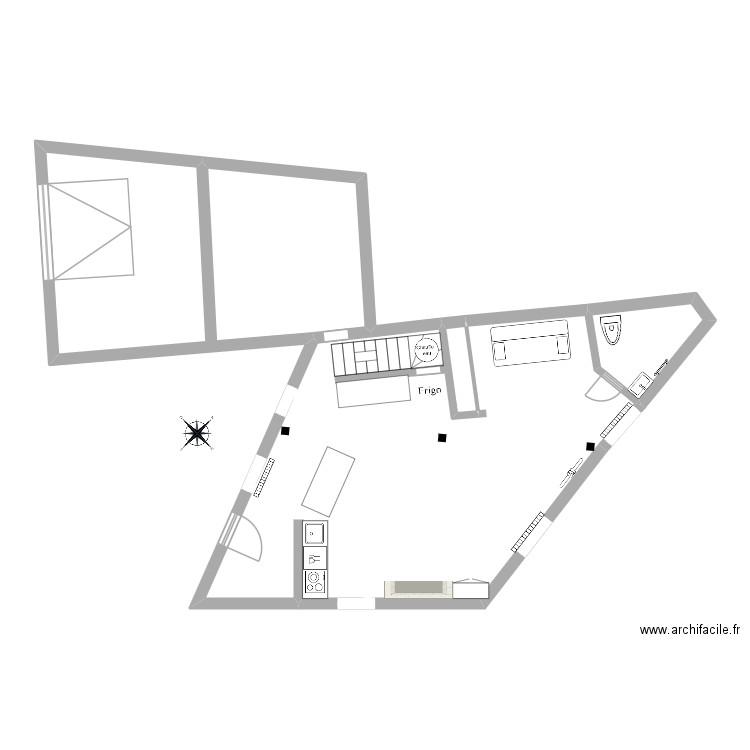 Crotelles Maison-Garage. Plan de 4 pièces et 87 m2