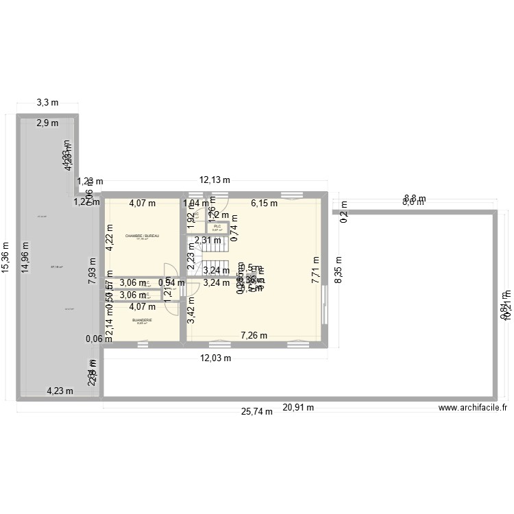 Plan maison avec modification (proposition Aymeric et Chloé). Plan de 18 pièces et 202 m2