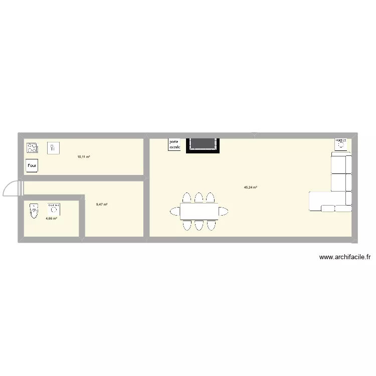 Rez de chaussée Amandine. Plan de 4 pièces et 69 m² Rez de chaussée Amandine. Plan de 4 pièces et 69 m²