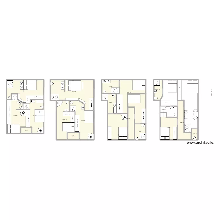 champigny. Plan de 17  et 173 m²
