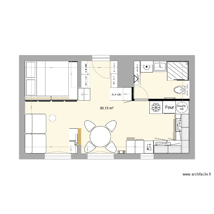 Biarritz 8 jour 1. Plan de 1 pièce et 30 m2