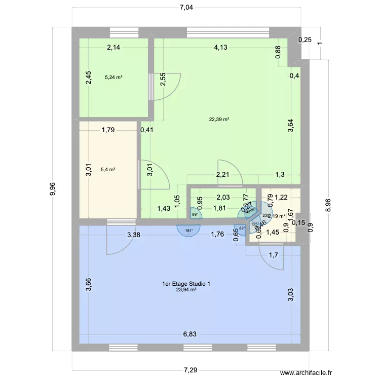 VF Midden etage 2 studios. Plan de VF Midden etage 2 studios. Plan de