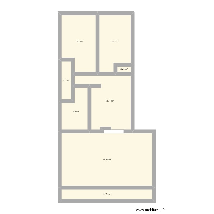 Bleuzen 55 - BEFORE. Plan de 8 pièces et 73 m2