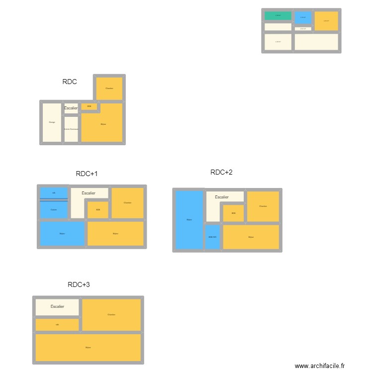 IM5. Plan de 28 pièces et 222 m2