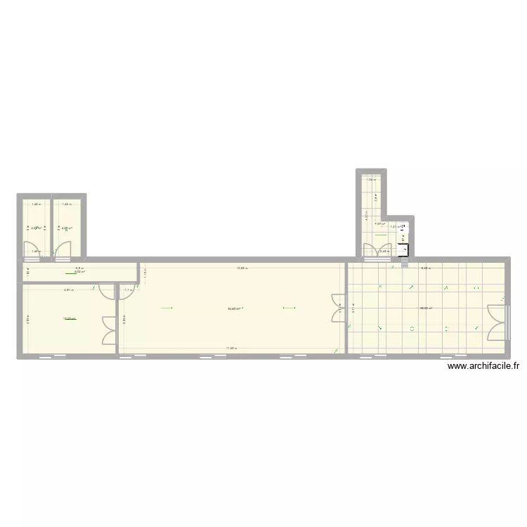 New local 2. Plan de 7 et 131 m² New local 2. Plan de 7 et 131 m²