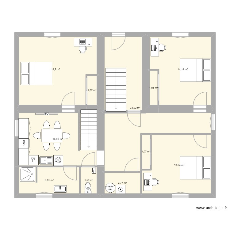 maison st hilaire nv0. Plan de 11 pièces et 97 m2