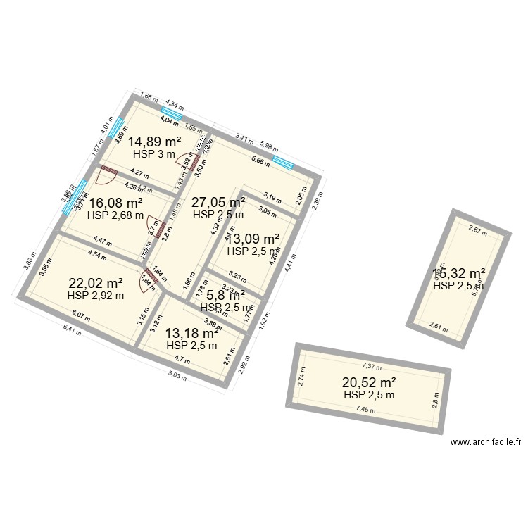 19 REMPART. Plan de 9 pièces et 148 m2