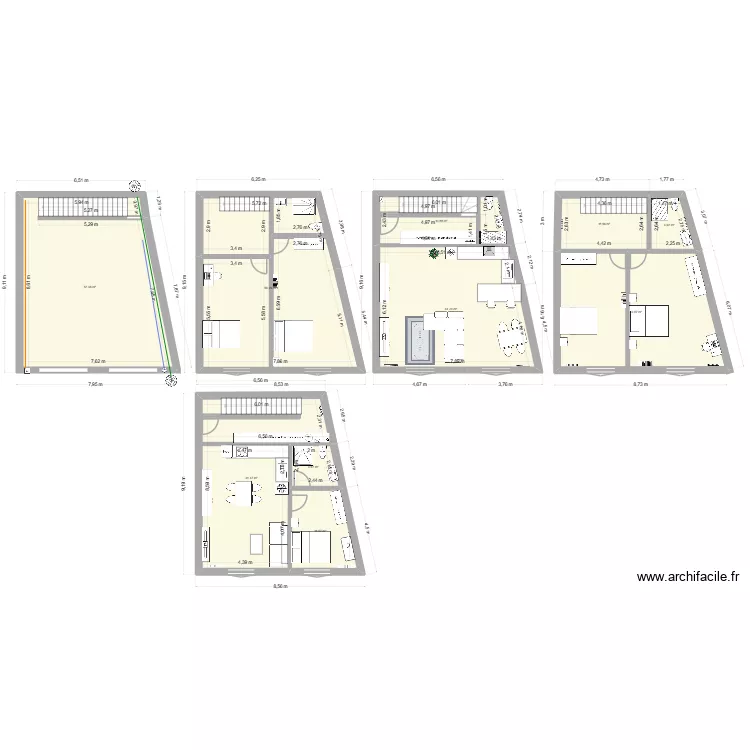 projet 15 bis reseau. Plan de 10  et 289 m²