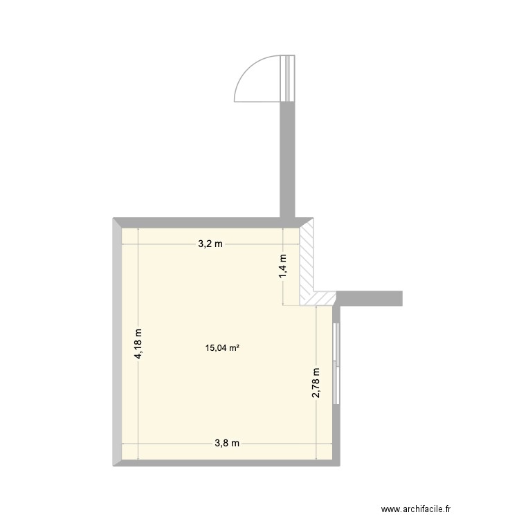Plan Appartement Raouane. Plan de 1 pièce et 15 m2