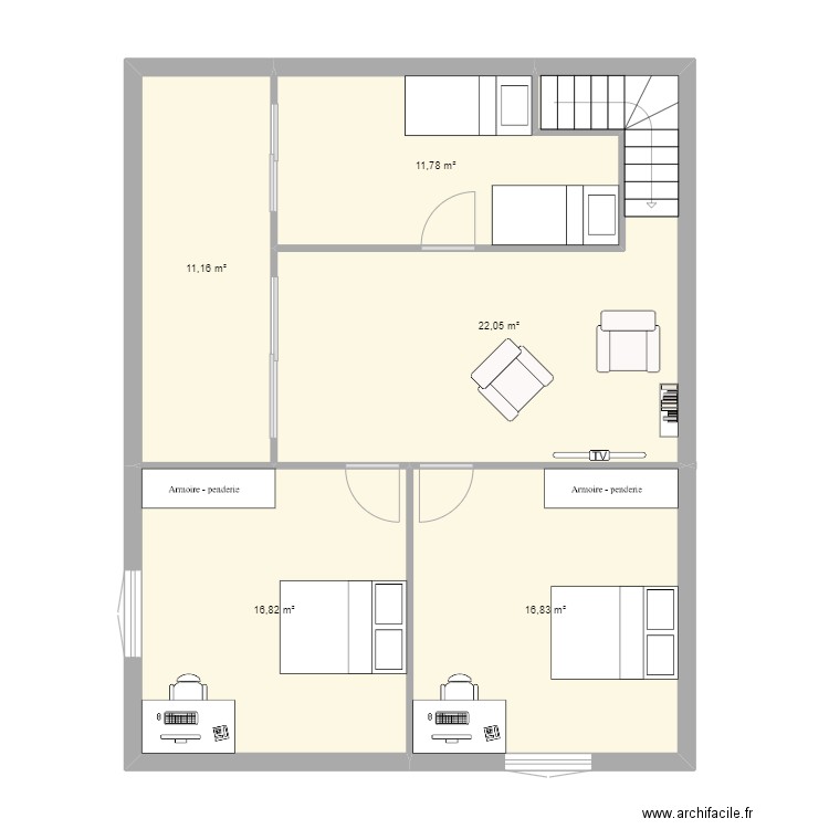 Maison Raucoules Sud Est étage. Plan de 0 pièce et 0 m2