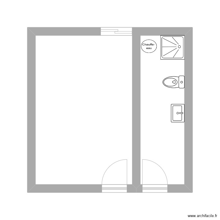 Salle de bain. Plan de 1 pièce et 21 m2