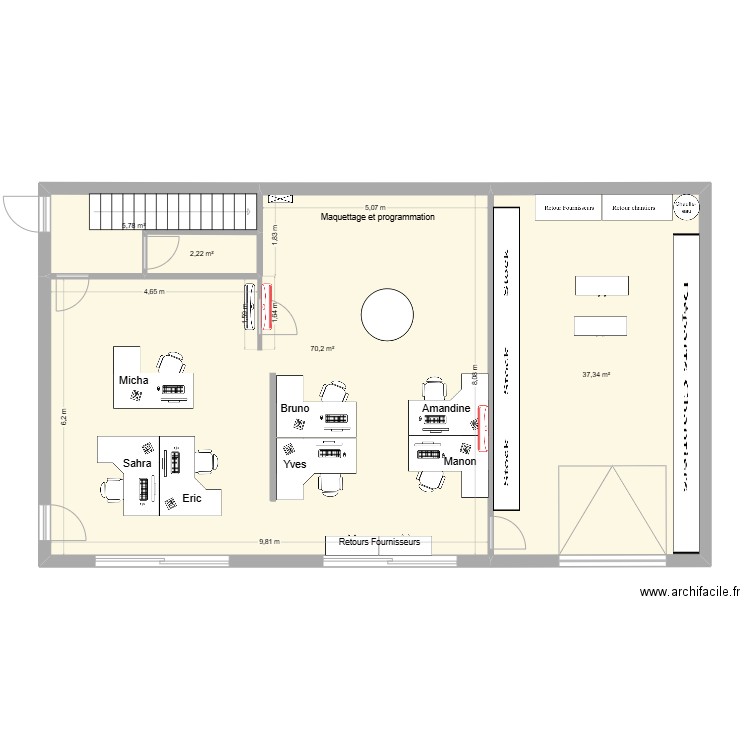 VDIP RDC Benoit. Plan de 4 pièces et 116 m2
