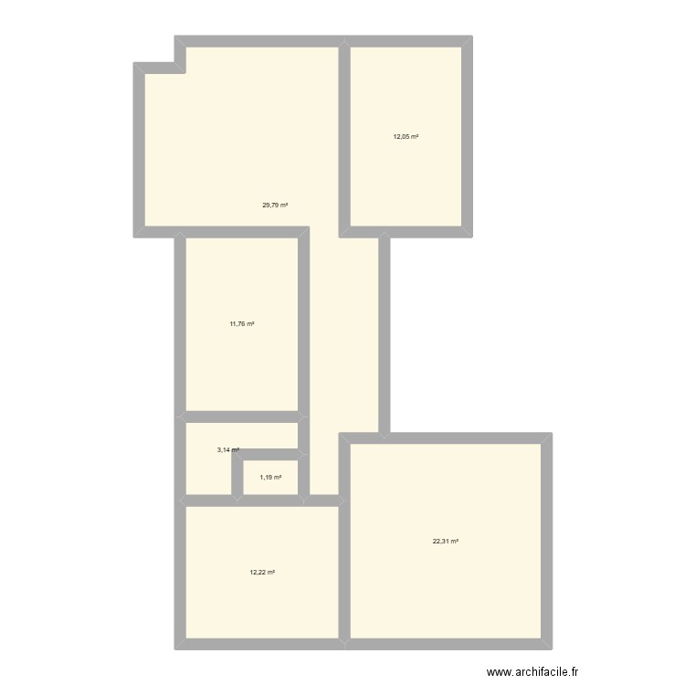 M01. Plan de 7 pièces et 92 m2