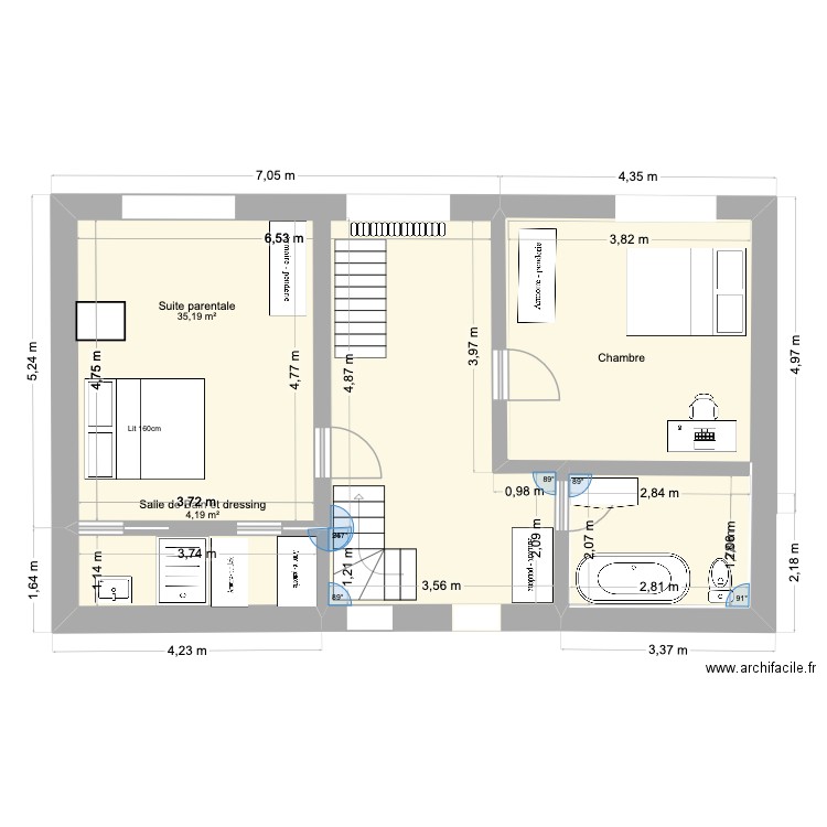 Prez-vers-Noréaz _ 1er. Plan de 4 pièces et 59 m2