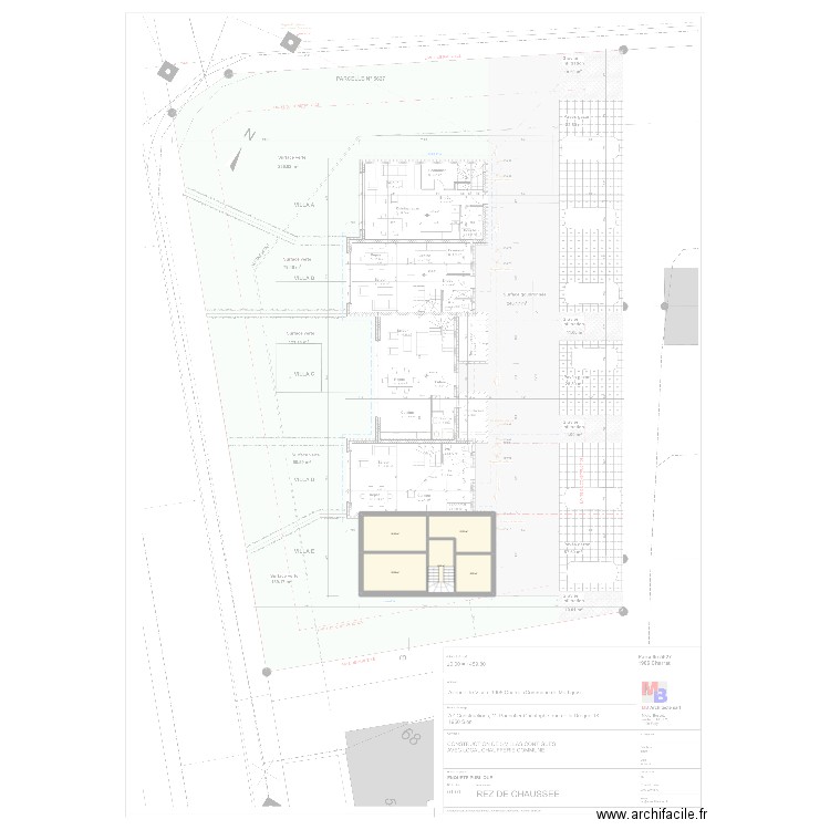 etage. Plan de 5 pièces et 58 m2