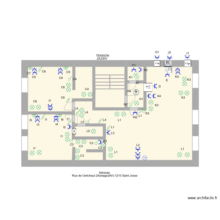 ET 2 FATA. Plan de 16 pièces et 24 m2