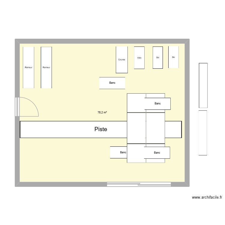 Version 4. Plan de 1 pièce et 76 m2