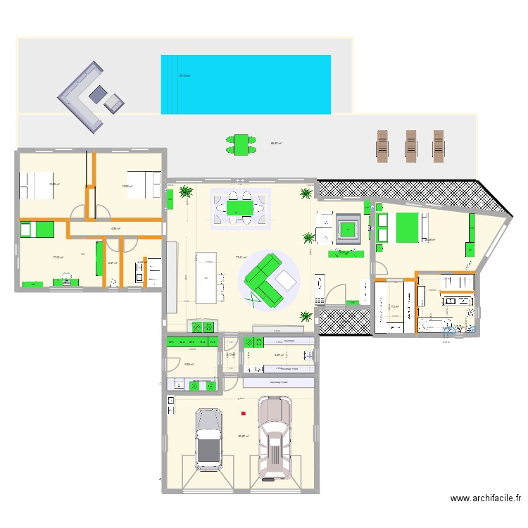 Maison_New_09_Agencement_Sdb. Plan de 19 pièces et 471 m2