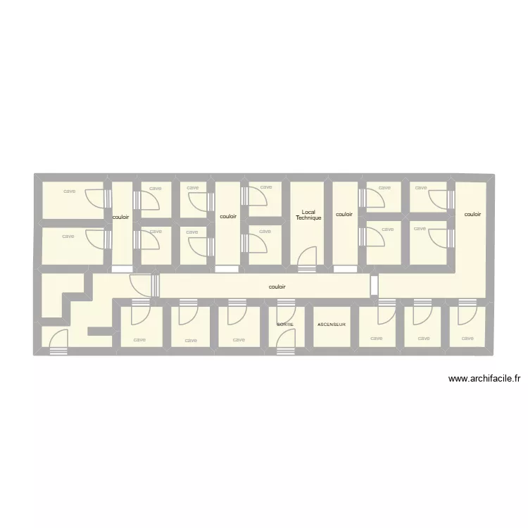 CAULIER CAVES. Plan de 28  et 40 m²