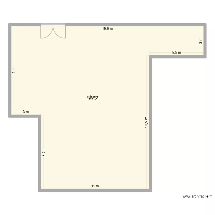 Réserve. Plan de 1 Pièce et 225 m² Réserve. Plan de 1 Pièce et 225 m²