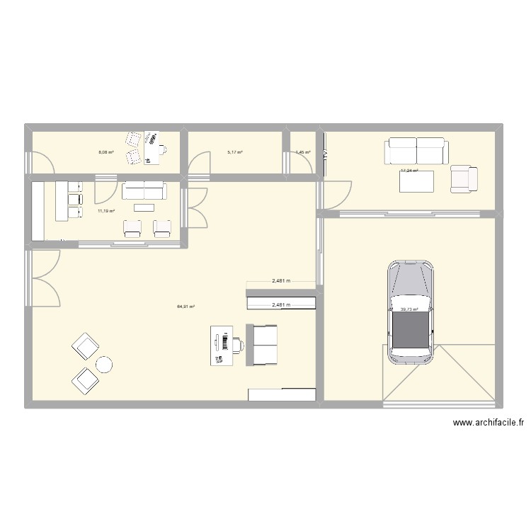 plan local feuilettte. Plan de 7 pièces et 148 m2