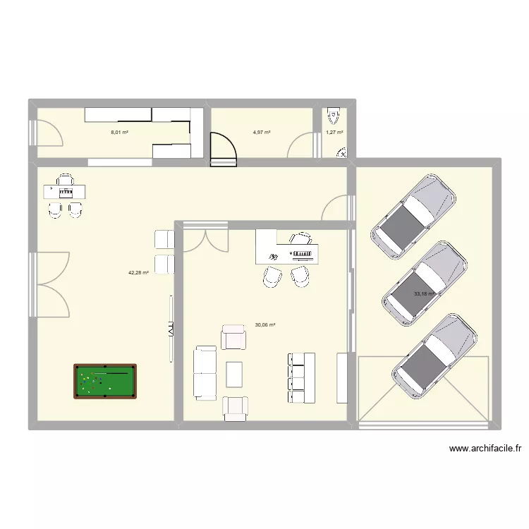 plan local feuilettte. Plan de 6 pièces et 120 m²