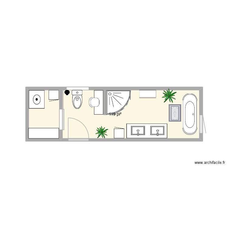 plan 2. Plan de 1 pièce et 11 m2