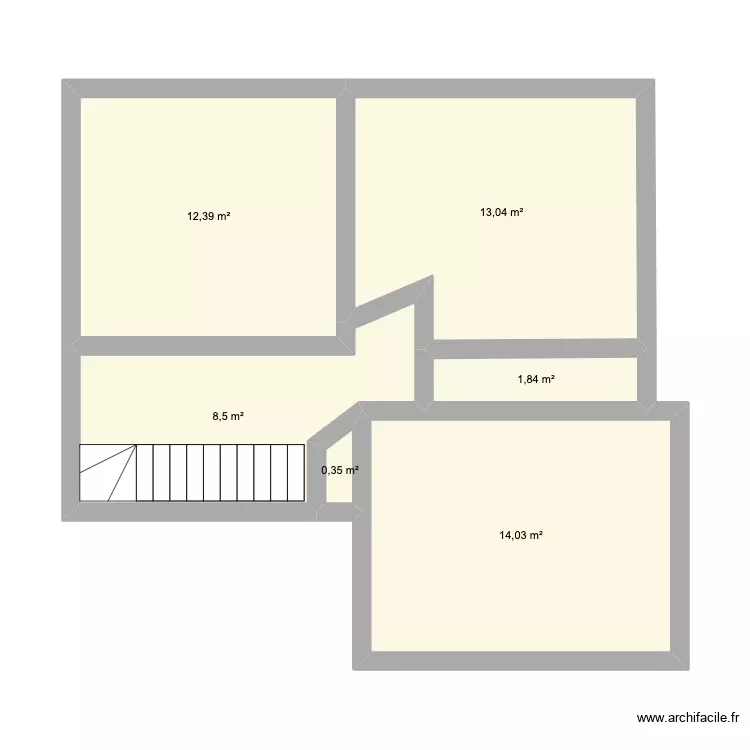 velleron 1er &eacute;tage. Plan de 6 Pièces et 50 m²