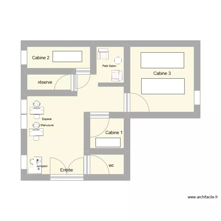 institut. Plan de 6  et 26 m²