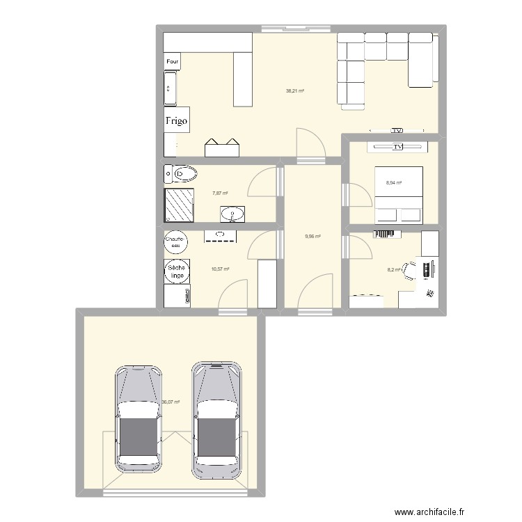 10*10. Plan de 0 pièce et 0 m2