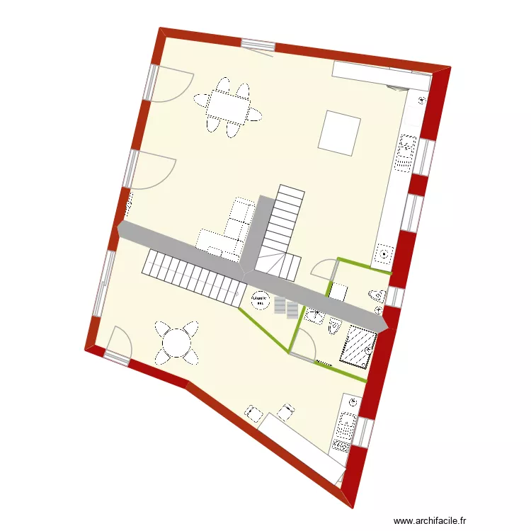 Mey RC Plaquiste. Plan de 2 pièces et 93 m²