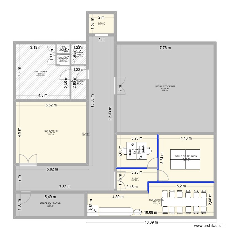 ICADE. Plan de 14 pièces et 208 m2