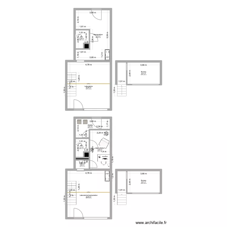 Gerst. Plan de 13  et 109 m²