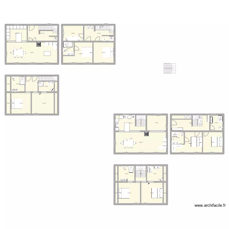 Renovation. Plan de 32  et 341 m²