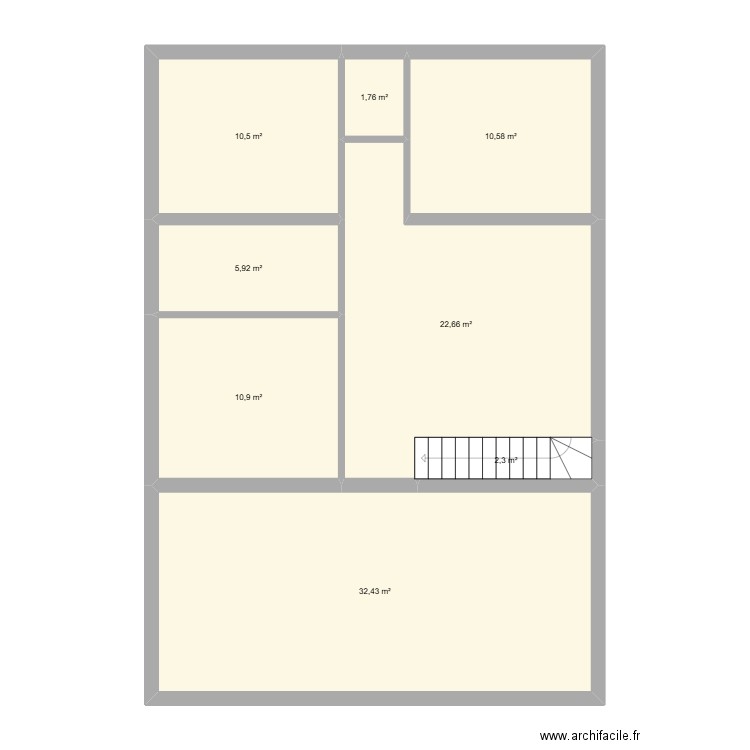 21PV R+1. Plan de 8 pièces et 97 m2