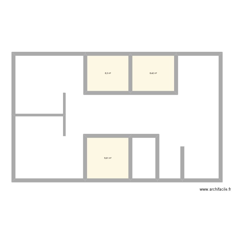 ujfhycrfhy. Plan de 3 pièces et 26 m2