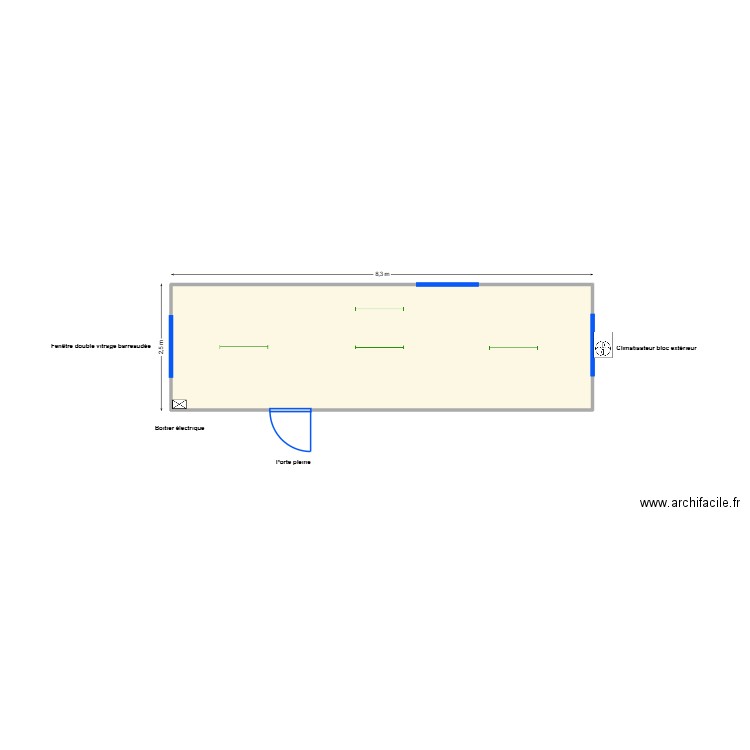 V451 d'occasion. Plan de 1 pièce et 20 m2