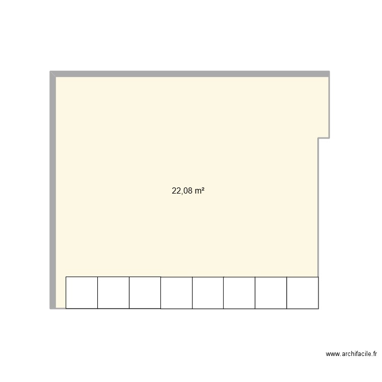 TERRASSE. Plan de 1 pièce et 22 m2