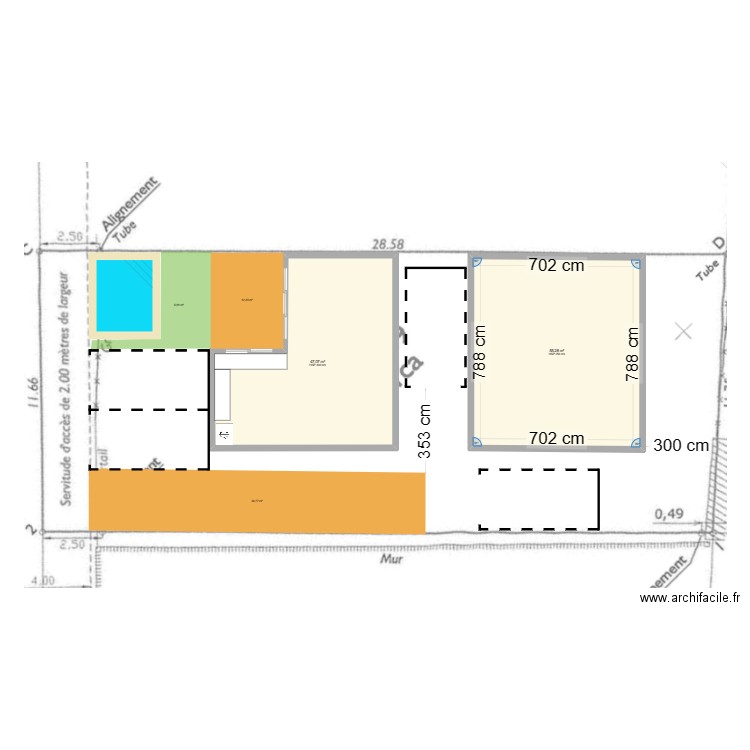 Terrain Magenta. Plan de 4 pièces et 217 m2