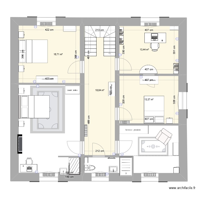 Mouliherne - 1er étage - V3. Plan de 0 pièce et 0 m2