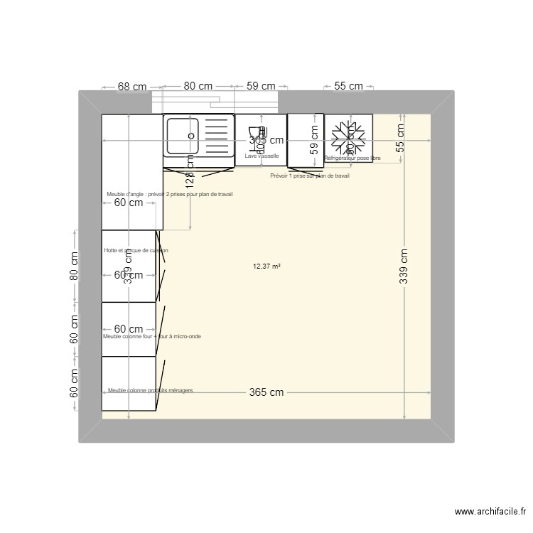 Cuisine Monteils. Plan de 0 pièce et 0 m2